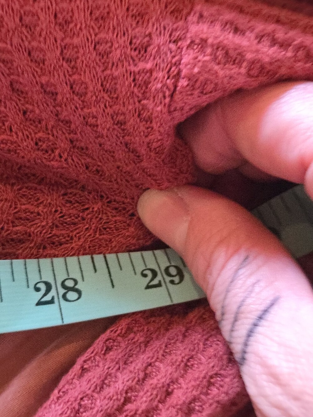 Paper Crane | Waffle Knit Tie-Front Cardigan in Dusty Rose, Size M - Picture 7 of 7